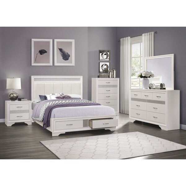 Homelegance Luster Night Stand, White - 1505W-4