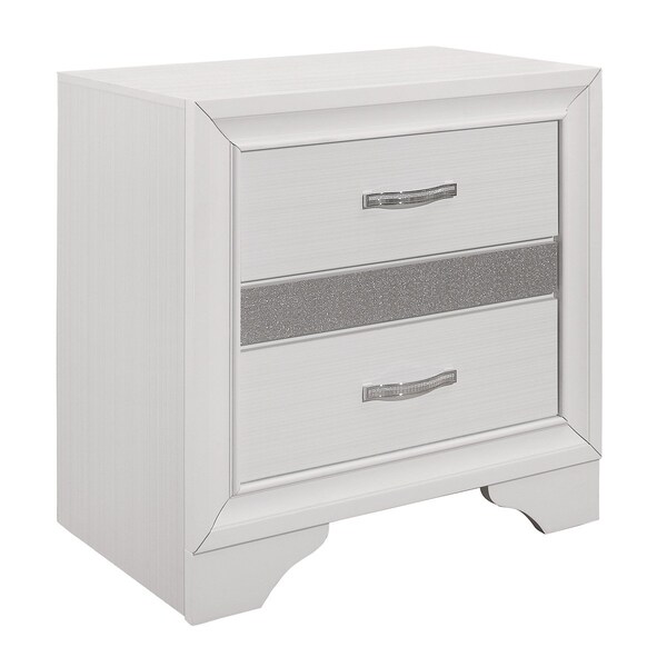 Homelegance Luster Night Stand, White - 1505W-4