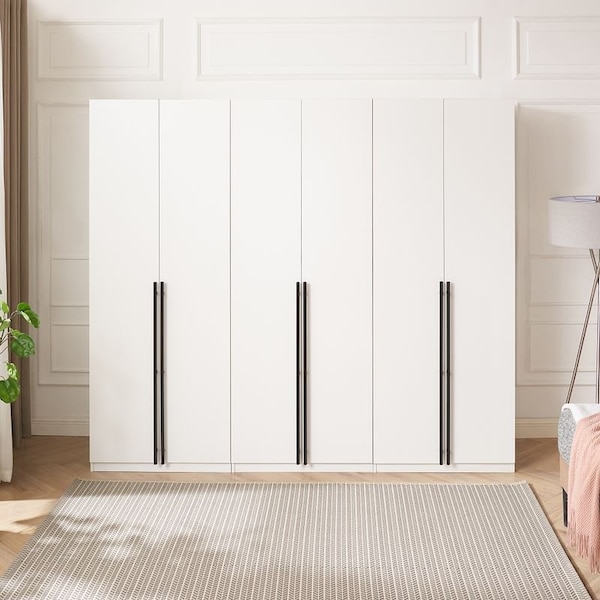 Manhattan Comfort Lee Module Wardrobe Closet in White, 3PK - 3-WC00123-WH