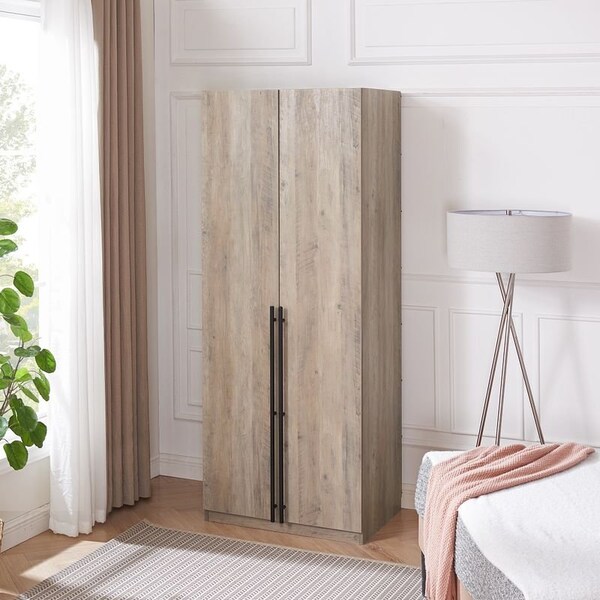 Manhattan Comfort Lee Wardrobe Closet 2.0 in Rustic Grey - WC002-GY