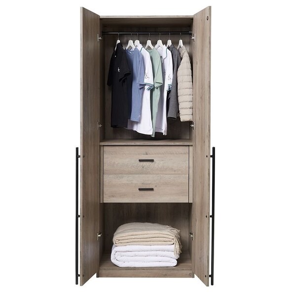 Manhattan Comfort Lee Wardrobe Closet 2.0 in Rustic Grey - WC002-GY