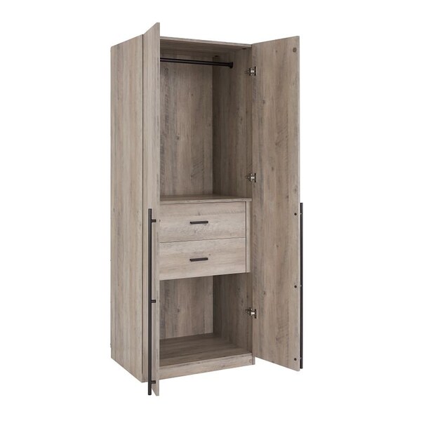 Manhattan Comfort Lee Wardrobe Closet 2.0 in Rustic Grey - WC002-GY