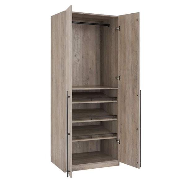 Manhattan Comfort Lee Wardrobe Closet 3.0 in Rustic Grey, 2PK - 2-WC003-GY
