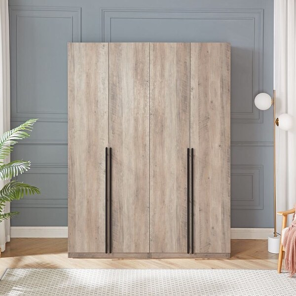 Manhattan Comfort Lee Wardrobe Closet 3.0 in Rustic Grey, 2PK - 2-WC003-GY
