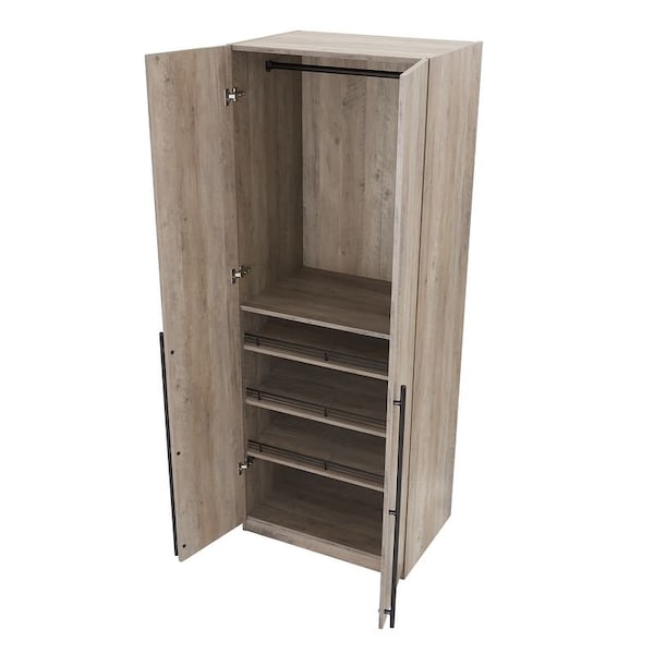 Manhattan Comfort Lee Wardrobe Closet 3.0 in Rustic Grey, 2PK - 2-WC003-GY