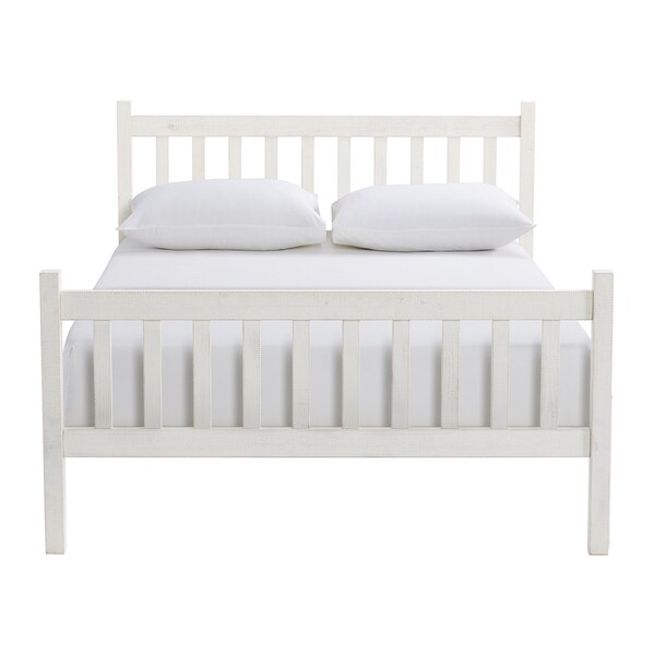 Alaterre Furniture Windsor 3-Piece Bedroom Set with Slat Full Bed and 2 Nightstands, White - ANWI2031R4