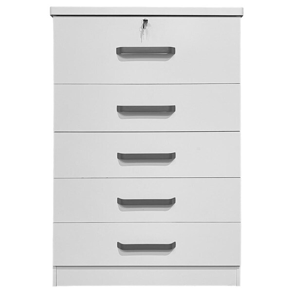 Better Home 15.25 x 31.5 x 47.5 in. Xia 5 Drawer Chest of Drawers - White - 5970-XIA-WHT
