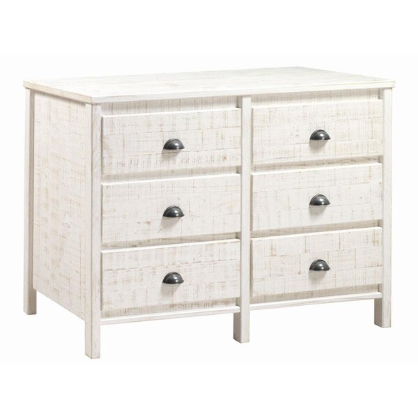 Daphnes Dinnette Baja Six Drawer Dresser - Shabby White - DA2540950