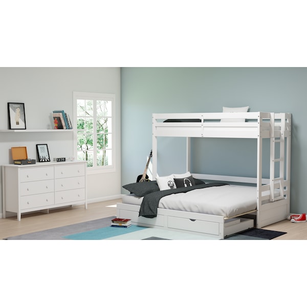 Alaterre Furniture Simplicity Wood 6-Drawer Dresser, White - AJSP03WH