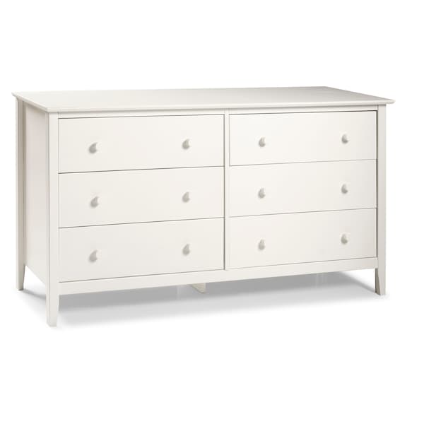 Alaterre Furniture Simplicity Wood 6-Drawer Dresser, White - AJSP03WH