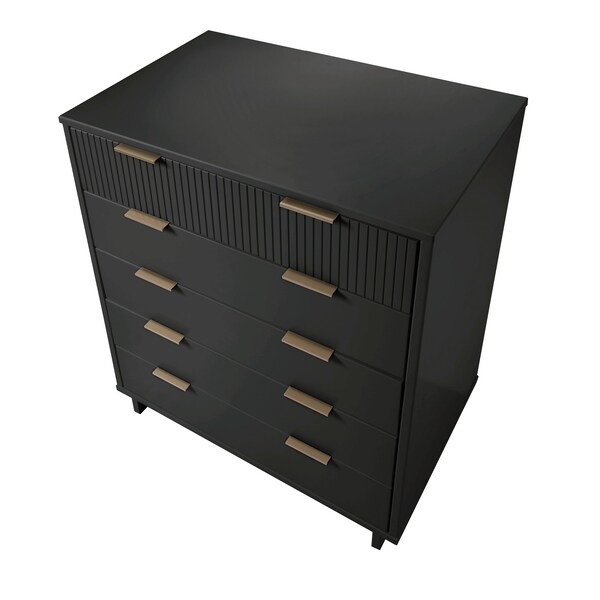 Manhattan Comfort Granville 45.27 Tall Dresser in Dark Grey - DR-5025