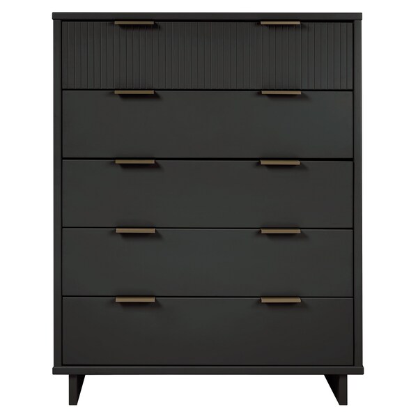 Manhattan Comfort Granville 45.27 Tall Dresser in Dark Grey - DR-5025