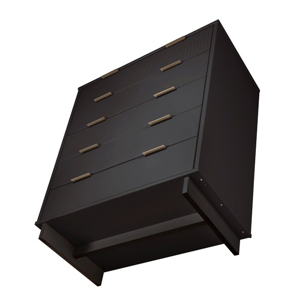 Manhattan Comfort Granville 45.27 Tall Dresser in Dark Grey - DR-5025