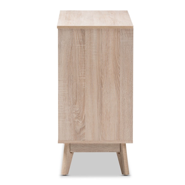 Baxton Studio Fella Mid-Century Modern Two-Tone Oak and Grey Wood 6-Drawer Dresser - 138-7702