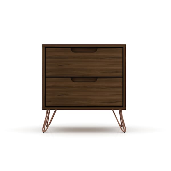 Manhattan Comfort Rockefeller 10-Drawer Dresser, 3-Drawer Dresser and 2-Drawer Nightstand in Brown - 178GMC5