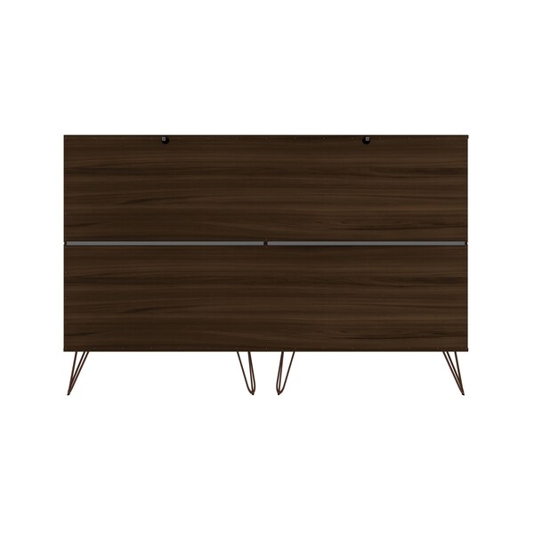Manhattan Comfort Rockefeller 10-Drawer Dresser, 3-Drawer Dresser and 2-Drawer Nightstand in Brown - 178GMC5