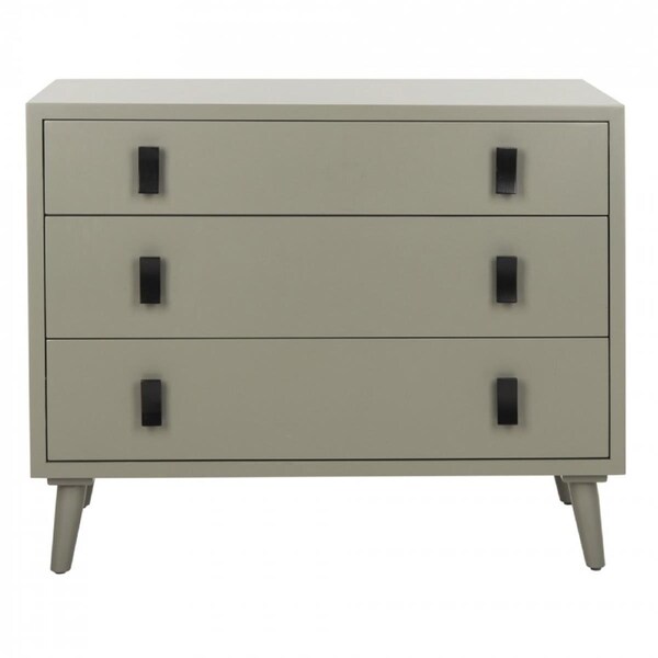 Safavieh Blaize 3 Drawer Chest; Dark Grey & Black - 29 x 35.4 x 18 in. - CHS6601A
