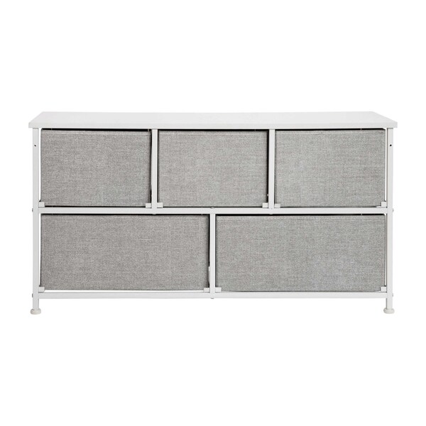Flash Furniture White/Gray 5 Drawer Storage Chest Organizer - WX-5L206-X-WH-GR-GG
