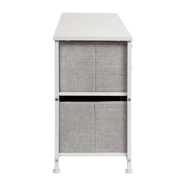 Flash Furniture White/Gray 5 Drawer Storage Chest Organizer - WX-5L206-X-WH-GR-GG