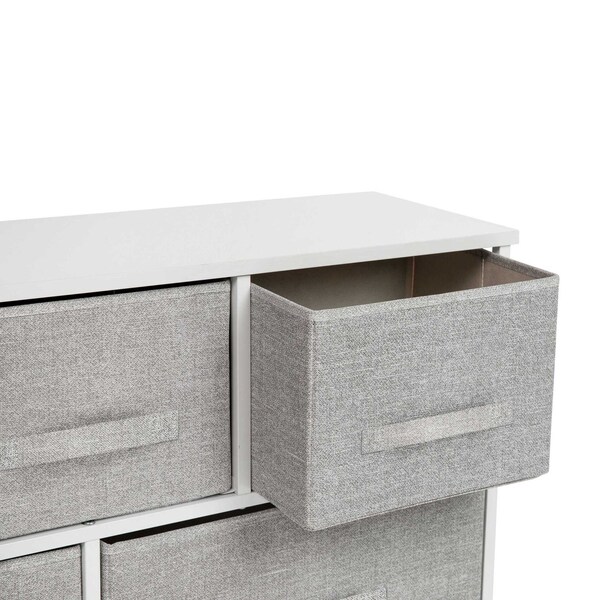 Flash Furniture White/Gray 5 Drawer Storage Chest Organizer - WX-5L206-X-WH-GR-GG