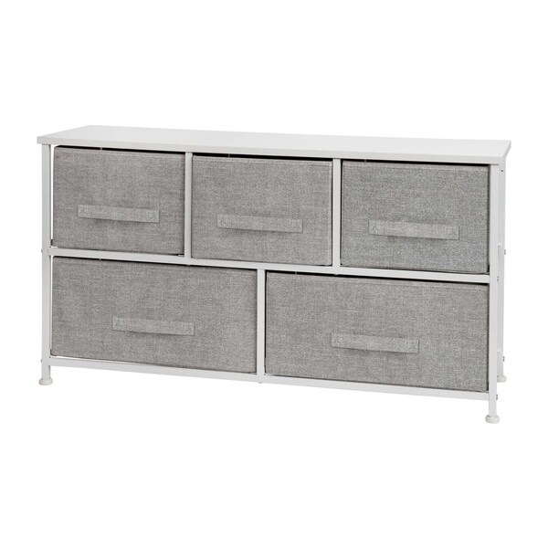 Flash Furniture White/Gray 5 Drawer Storage Chest Organizer - WX-5L206-X-WH-GR-GG