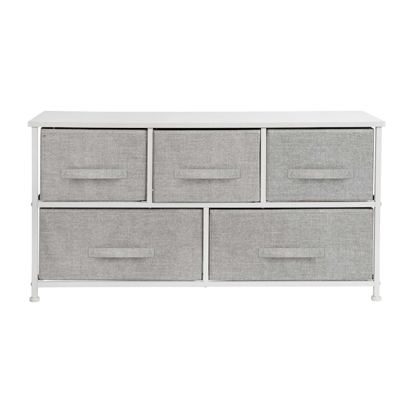 Flash Furniture White/Gray 5 Drawer Storage Chest Organizer - WX-5L206-X-WH-GR-GG