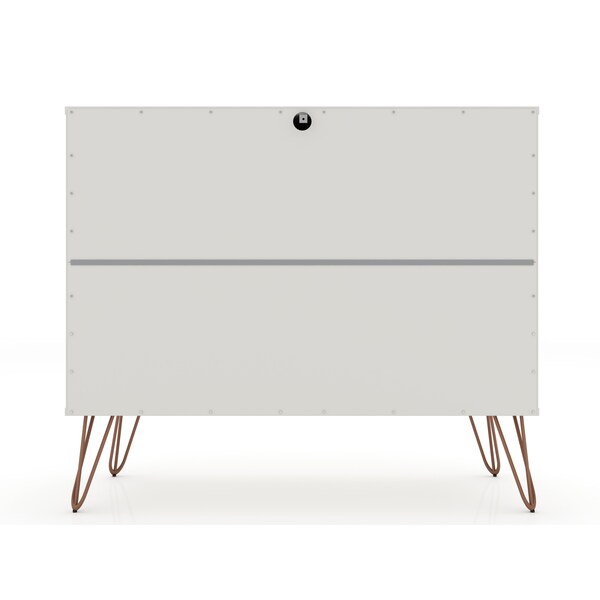 Manhattan Comfort Rockefeller Dresser and Nightstand Set, Off White - 104GMC8