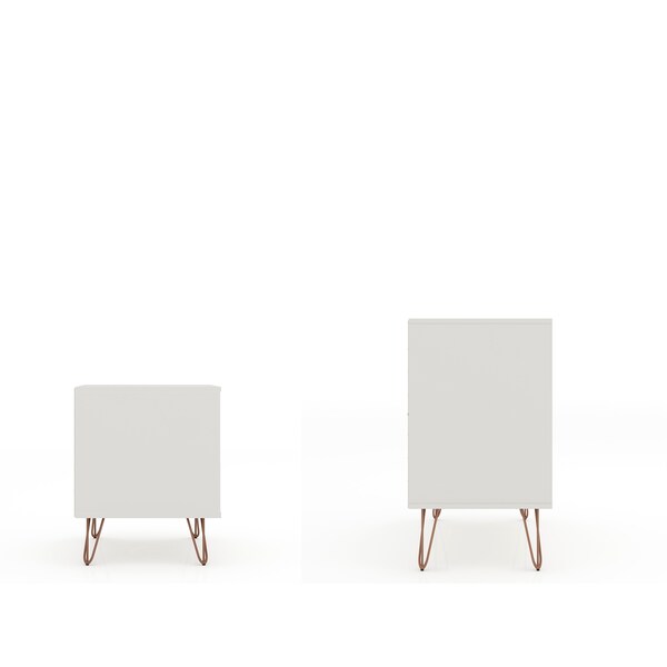 Manhattan Comfort Rockefeller Dresser and Nightstand Set, Off White - 104GMC8