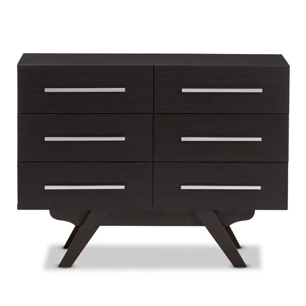 Baxton Studio Auburn Espresso Brown Finished Wood 6-Drawer Dresser - 141-7999