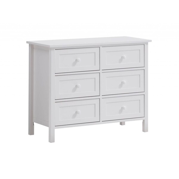 Gfancy Fixtures 39 in. Manufactured Wood Six Drawer Standard Dresser, White - GF3094410