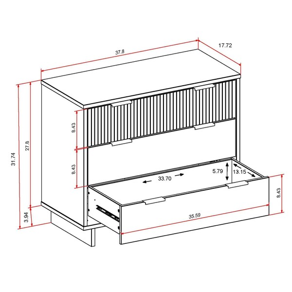 Manhattan Comfort Granville Dark Grey 3-Drawer Dresser and 5-Drawer Chest, Set of 2 - GRAN025