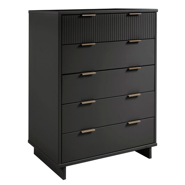 Manhattan Comfort Granville Dark Grey 3-Drawer Dresser and 5-Drawer Chest, Set of 2 - GRAN025