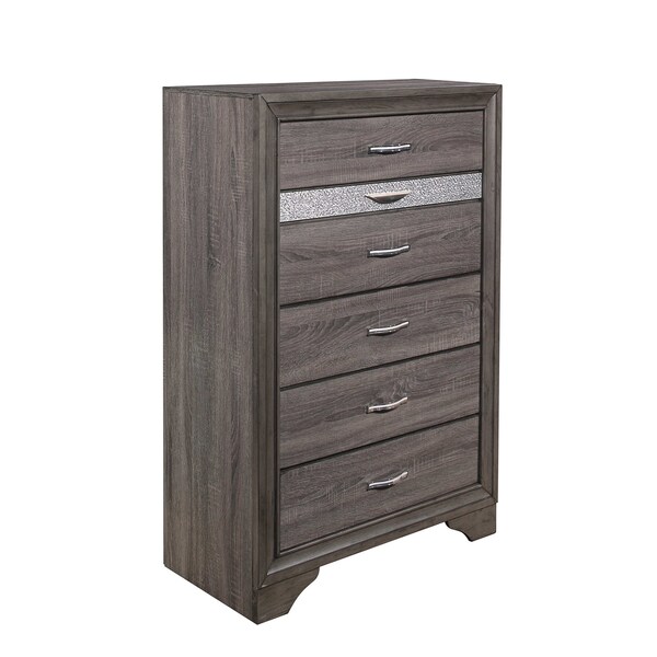 Global Furniture Usa Traditional Glam Melamine Seville Grey Chest - 1501