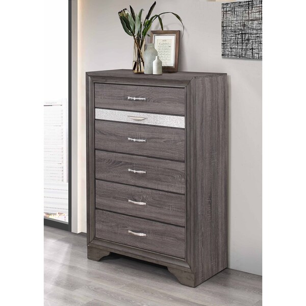 Global Furniture Usa Traditional Glam Melamine Seville Grey Chest - 1501
