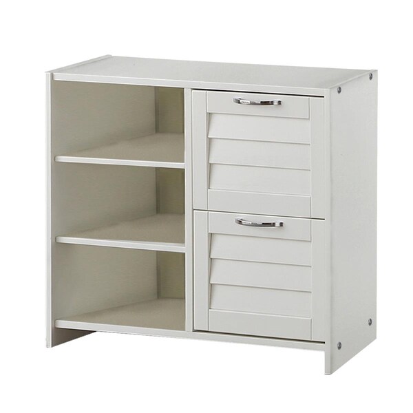 Donco Kids Donco Kids PD-795CW Louver 2 Drawer Chest with Shelves; White - PD_795CW