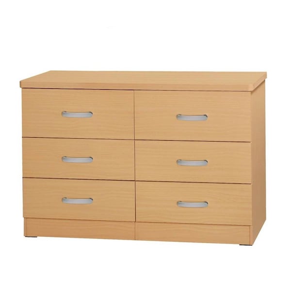 Kd Muebles De Dormitorio DD & PAM 6 Drawer Engineered Wood Bedroom Dresser, Beech - KD2818523