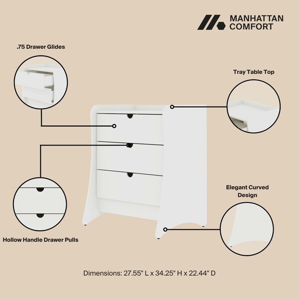 Manhattan Comfort Coney Dresser in White - 182GMC1