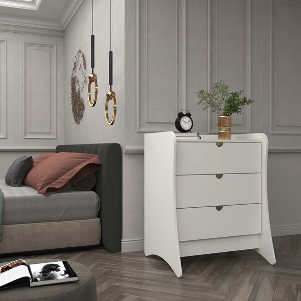 Manhattan Comfort Coney Dresser in White - 182GMC1