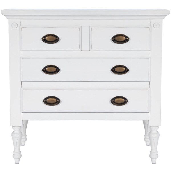 Gfancy Fixtures 30.75 x 31.5 x 19 in. Easterbrook White 4 Drawer Chest - GF3089455