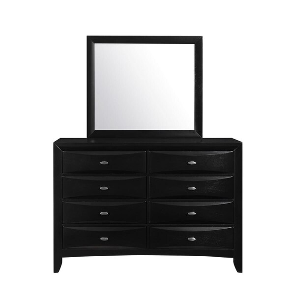 Homeroots 41 x 17 x 59 in. Black Dresser with 5 Chambared Drawer - 384017
