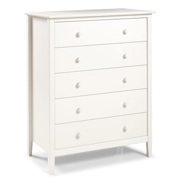 Alaterre Furniture Simplicity Wood 5-Drawer Chest, White - AJSP02WH