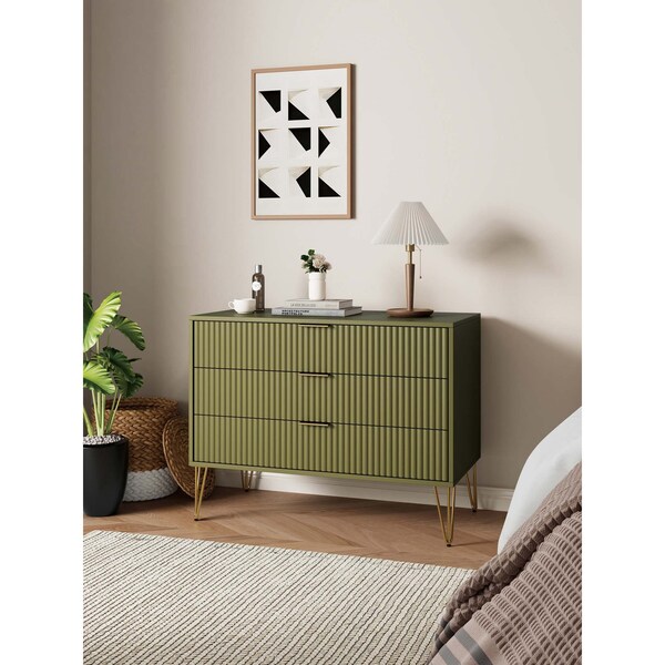 Manhattan Comfort DUMBO Dresser in Olive Green - DR001-OG