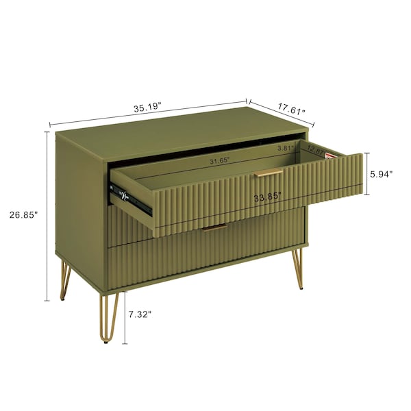 Manhattan Comfort DUMBO Dresser in Olive Green - DR001-OG