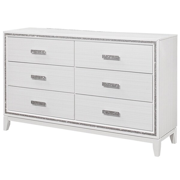 Global Furniture Usa Transitional Glam  Lily White Dresser - 1258