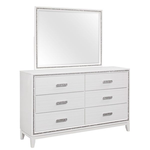 Global Furniture Usa Transitional Glam  Lily White Dresser - 1258
