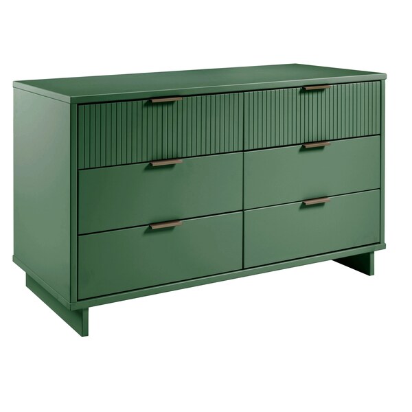 Manhattan Comfort Granville 55.07 Double Wide Dresser in Sage Green - DR-5033