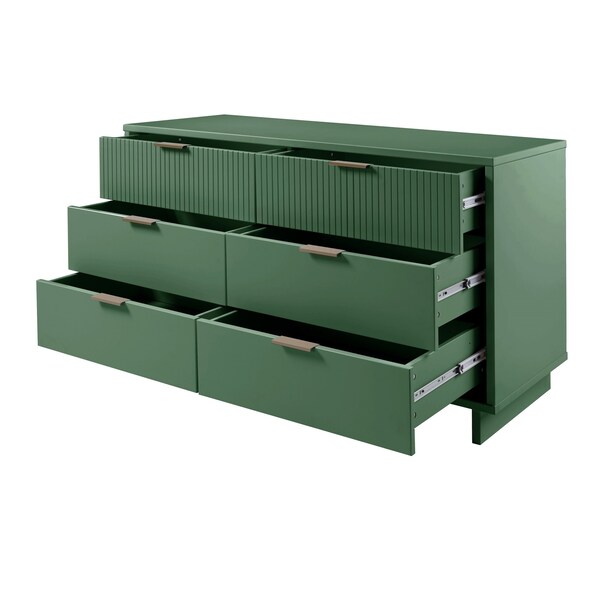 Manhattan Comfort Granville 55.07 Double Wide Dresser in Sage Green - DR-5033