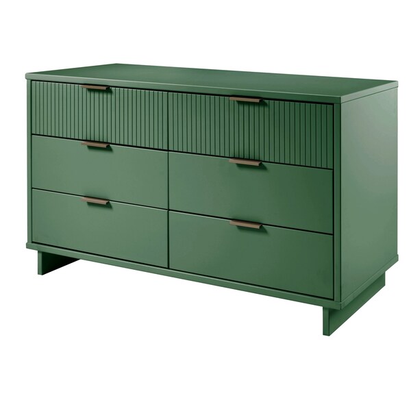Manhattan Comfort Granville 55.07 Double Wide Dresser in Sage Green - DR-5033