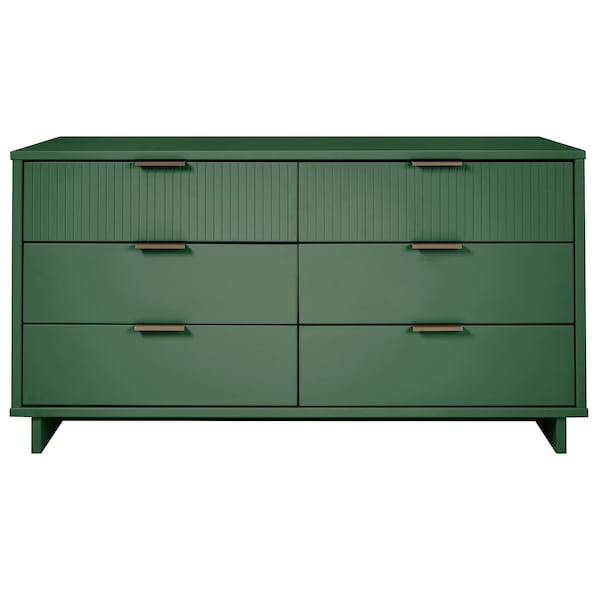Manhattan Comfort Granville 55.07 Double Wide Dresser in Sage Green - DR-5033