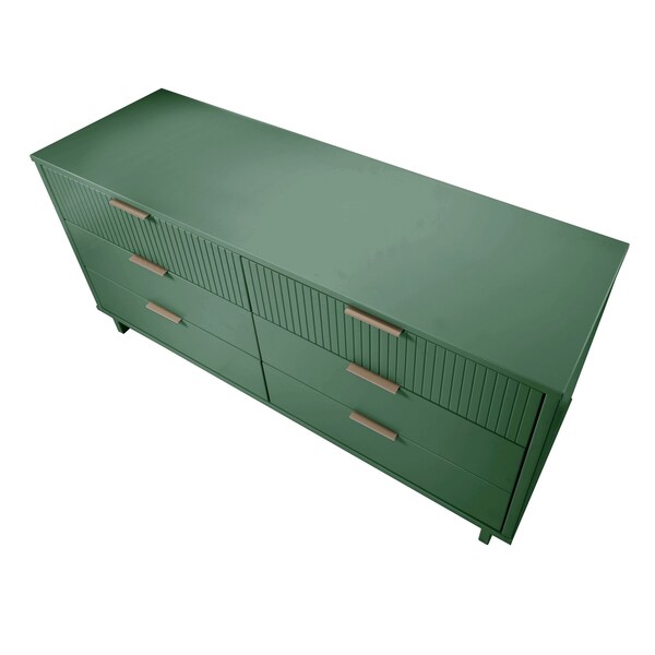 Manhattan Comfort Granville 55.07 Double Wide Dresser in Sage Green - DR-5033